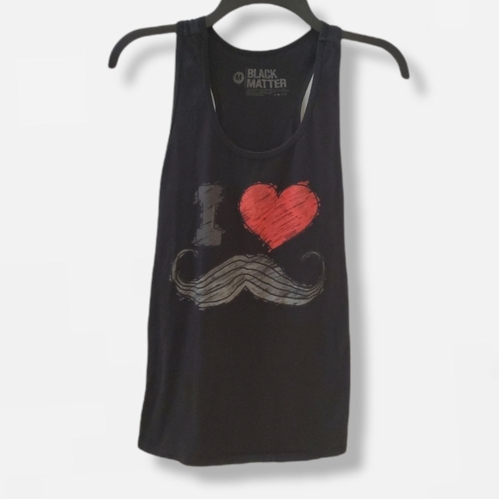 I ❤ Mustaches Tank Top • Size Medium